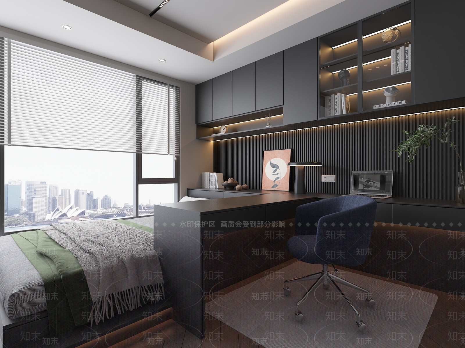 现代榻榻米卧室3D模型下载【ID:1199961853】