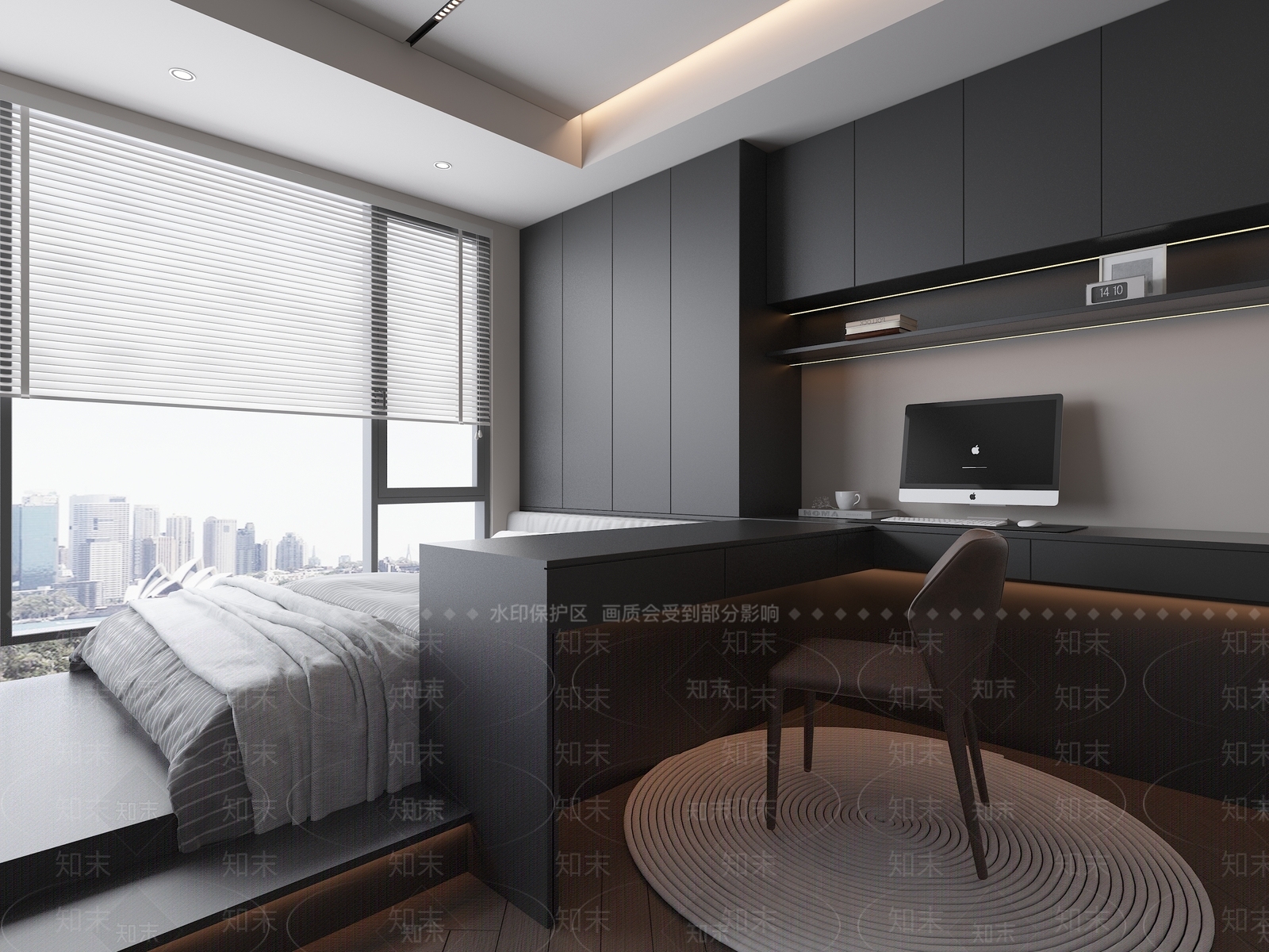 现代榻榻米卧室3D模型下载【ID:1199962049】