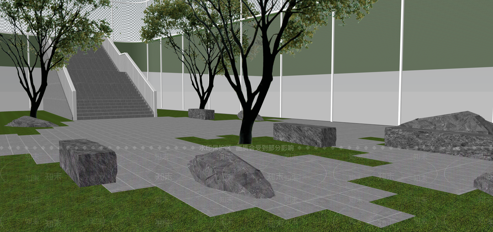 日式现代屋顶花园SU模型下载【ID:1199962963】