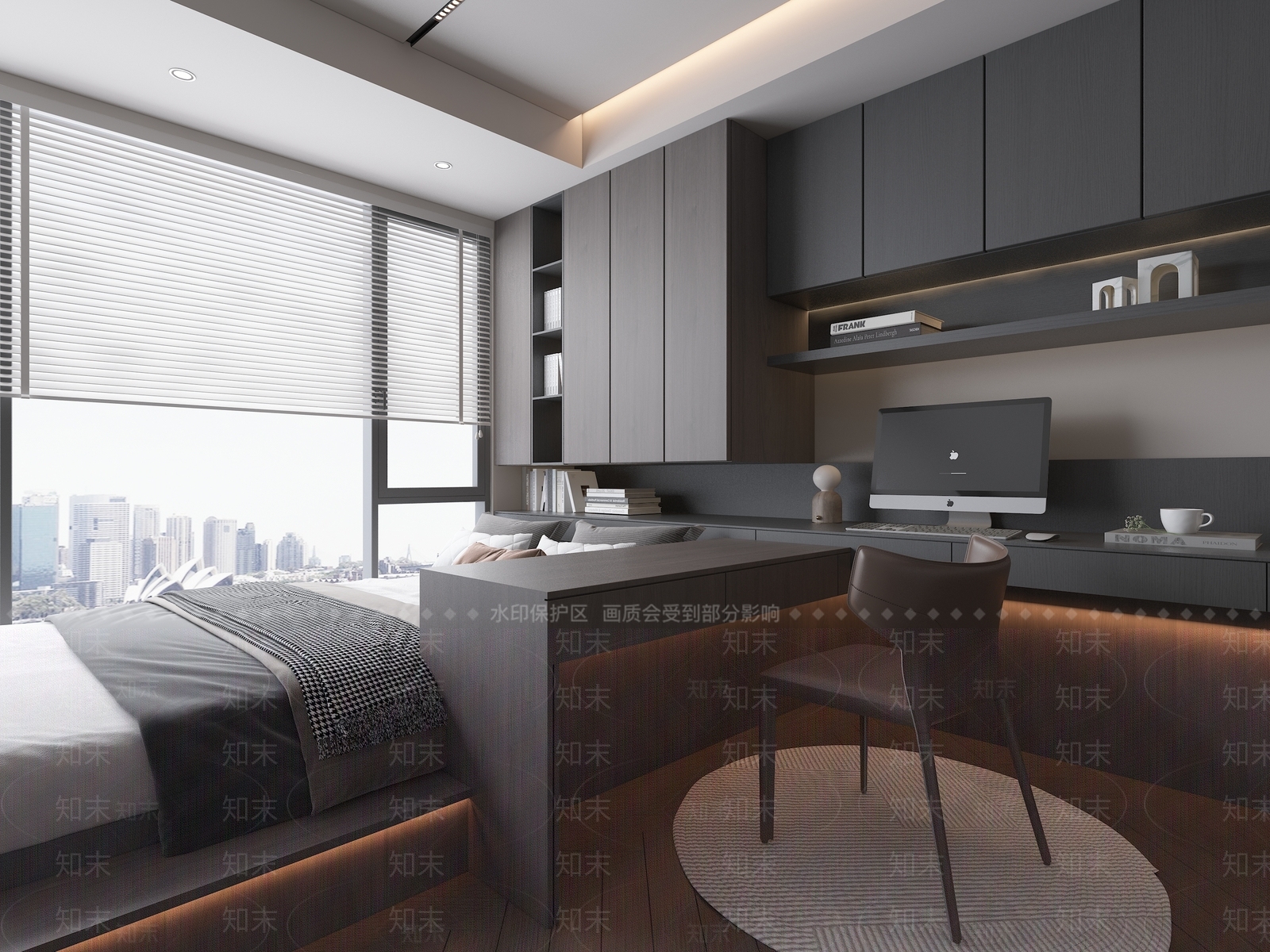 现代榻榻米卧室3D模型下载【ID:1199962792】