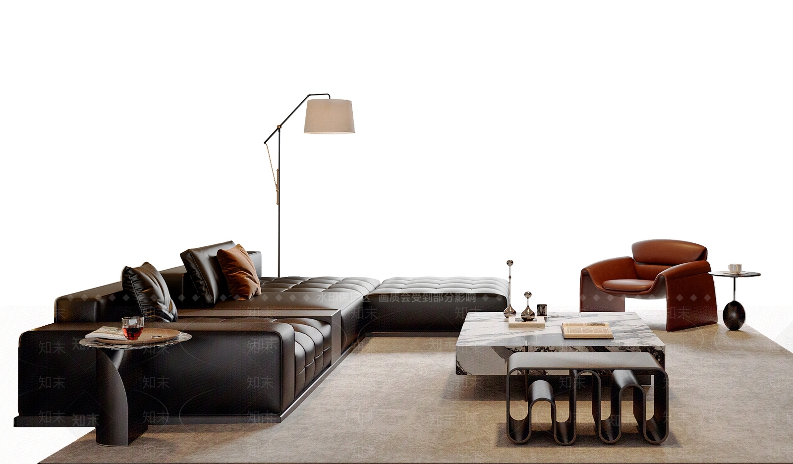 现代简约沙发组合SU模型下载【ID:1199964080】