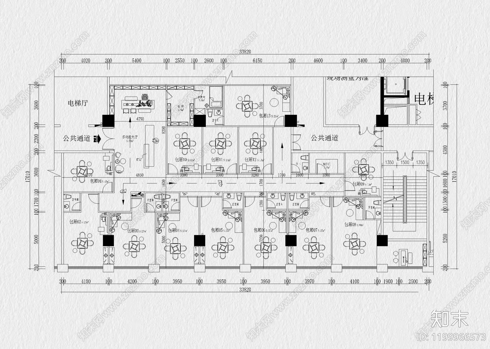 现代棋牌室cad施工图下载【ID:1199966573】