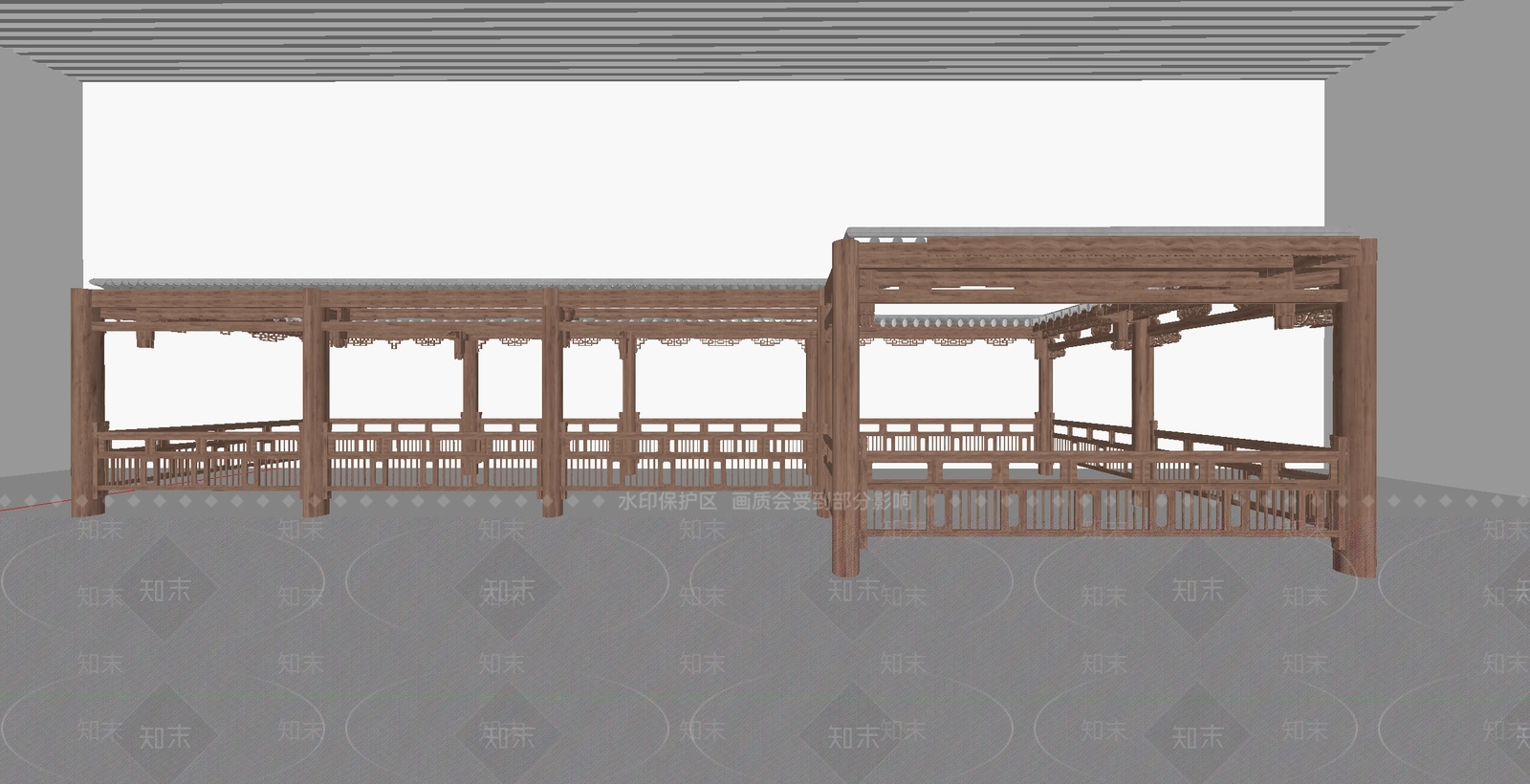 中式古建筑SU模型下载【ID:1199967894】