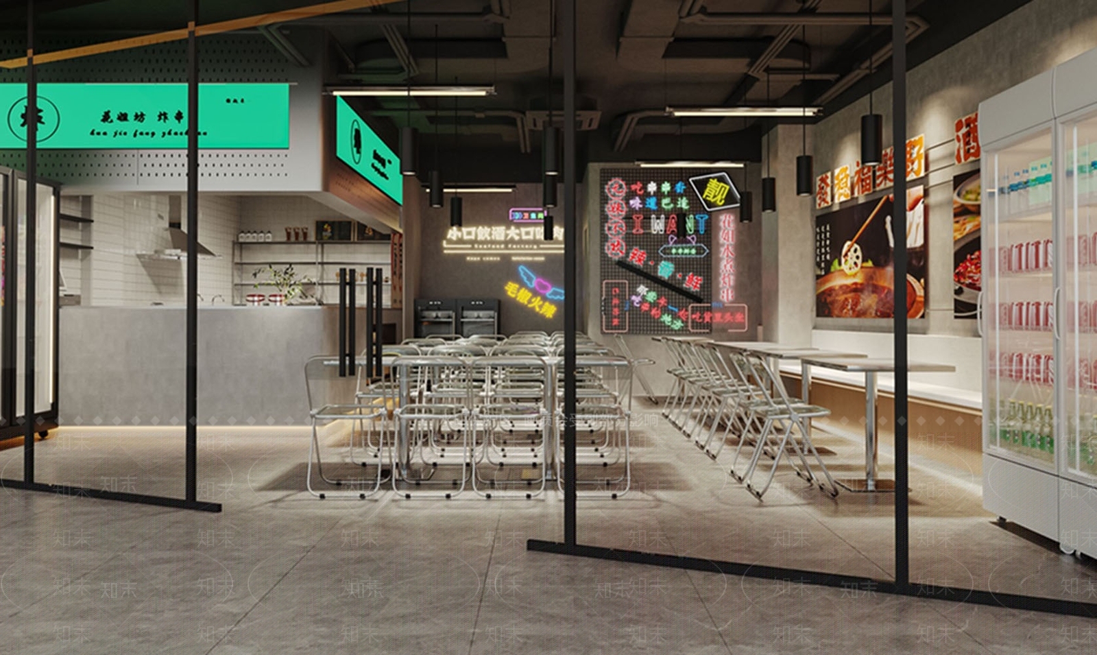 工业中餐厅3D模型下载【ID:1199968764】