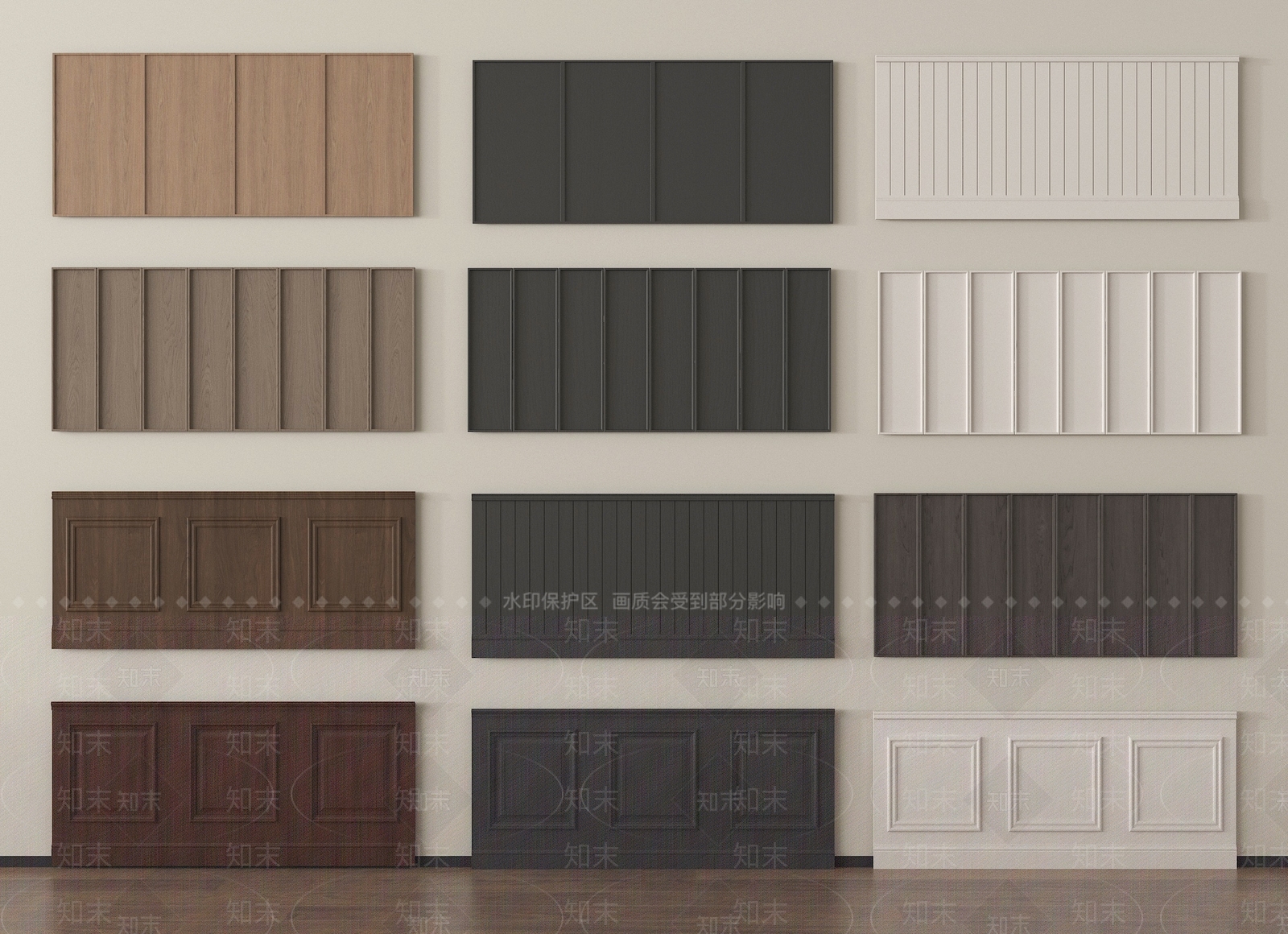 法式护墙板SU模型下载【ID:1199969236】