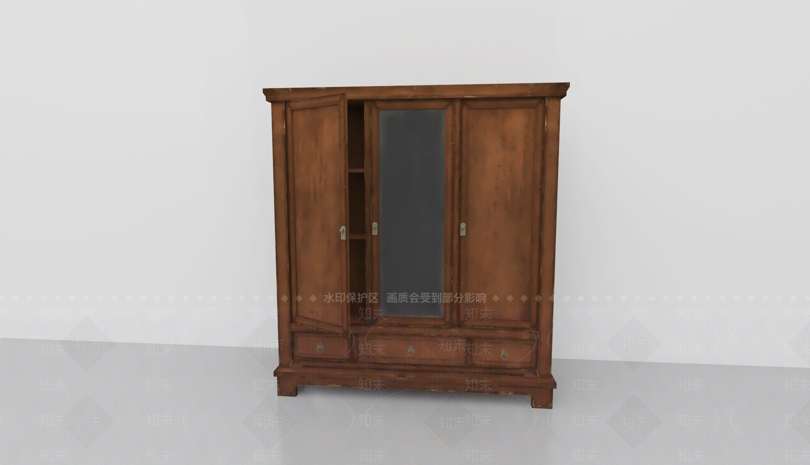 中式衣柜SU模型下载【ID:1199969757】