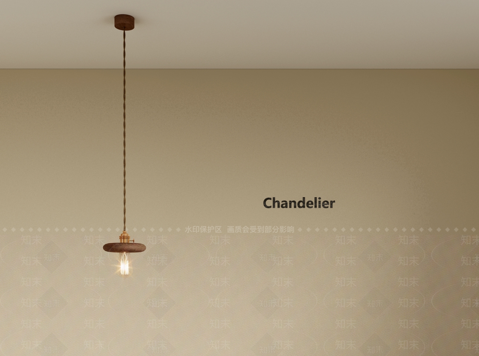 侘寂中古床头吊灯SU模型下载【ID:1199971995】