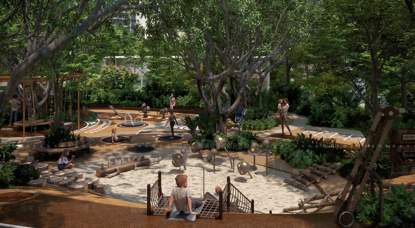 现代住宅区景观SU模型下载【ID:1199984649】