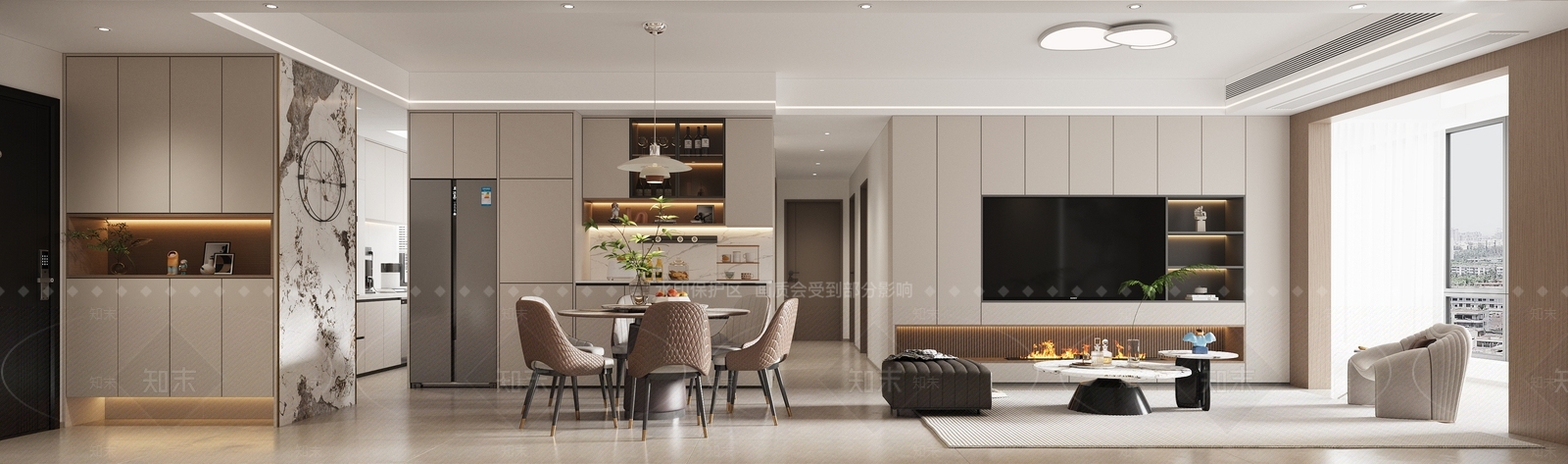 现代极简家居客厅3D模型下载【ID:1199972591】