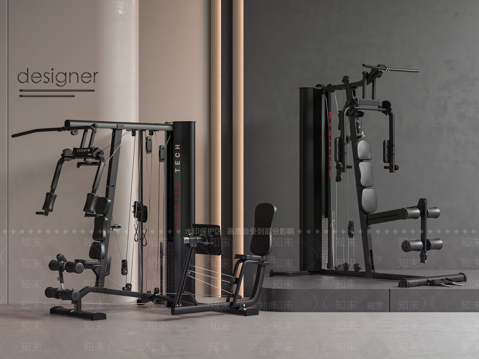 现代健身器材3D模型下载【ID:1199973034】