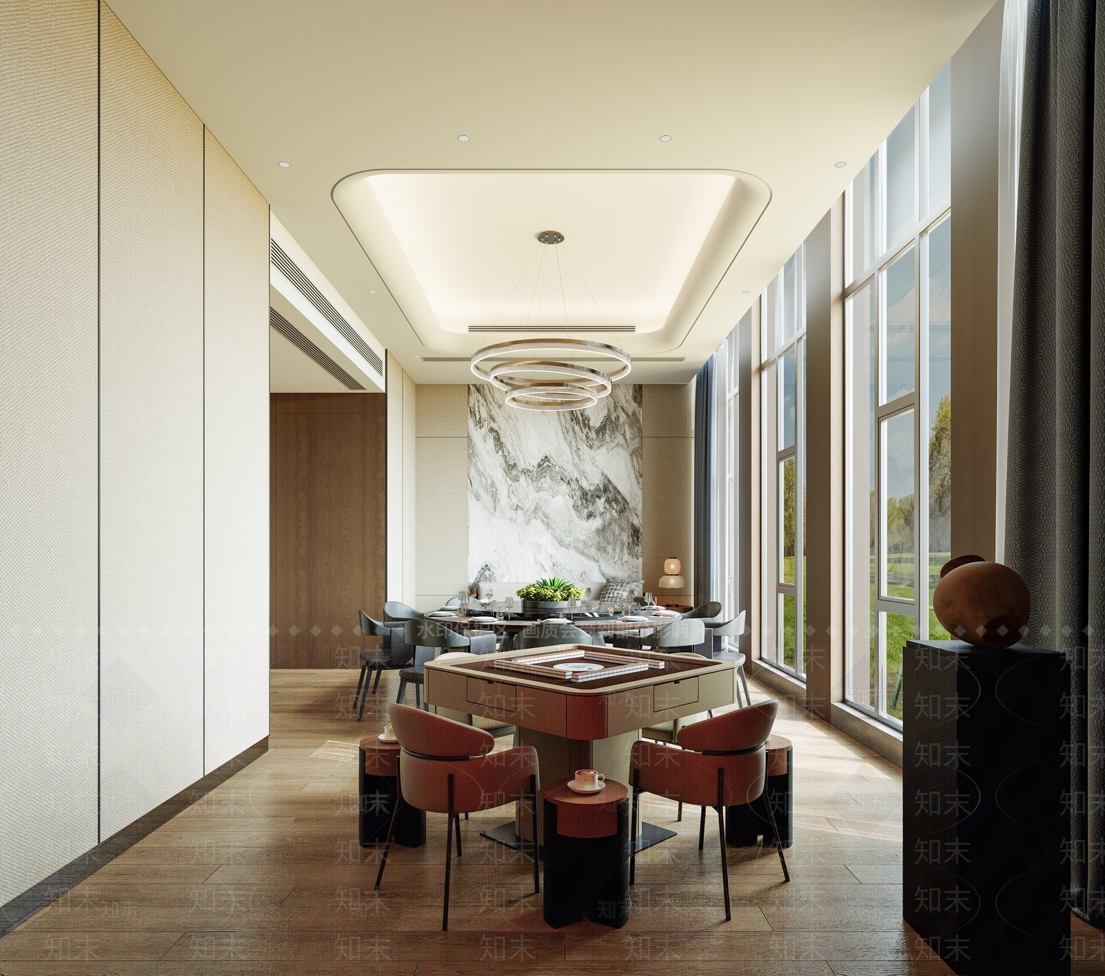 新中式现代包厢3D模型下载【ID:1199975236】