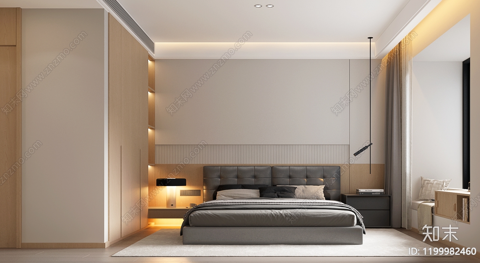现代意式家居卧室3D模型下载【ID:1199982460】
