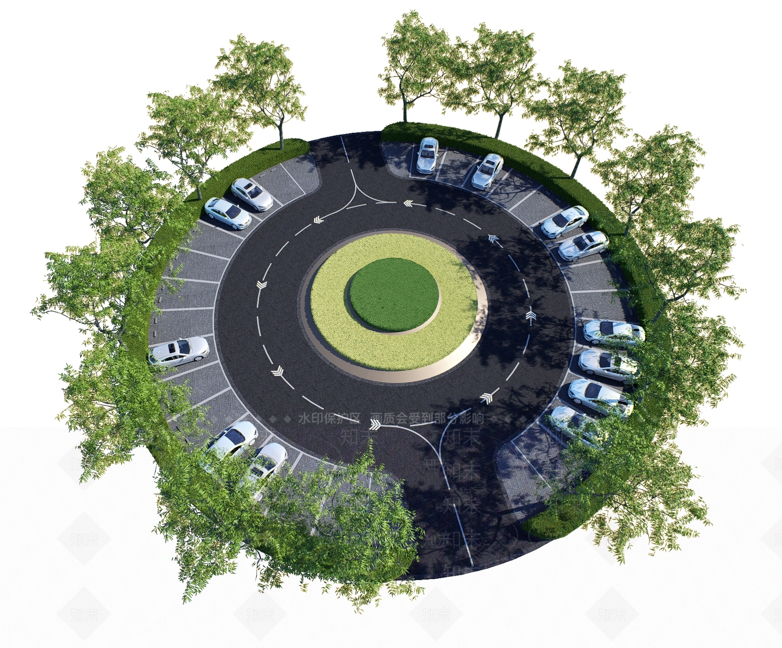 现代停车场SU模型下载【ID:1199983849】