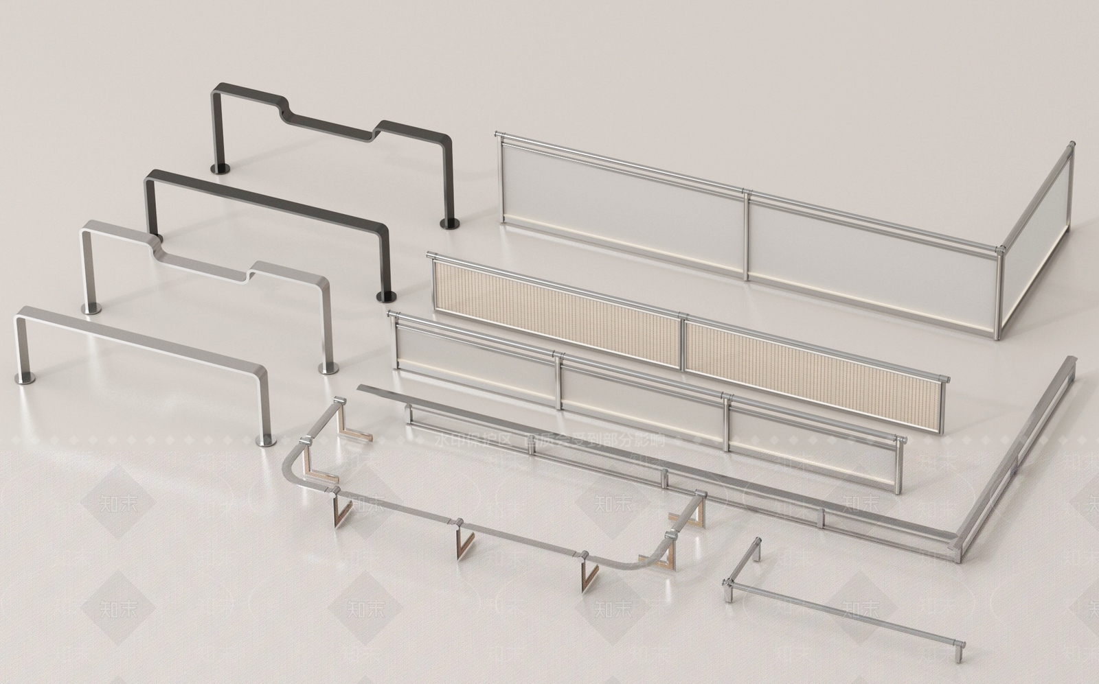 现代围栏护栏SU模型下载【ID:1199984232】