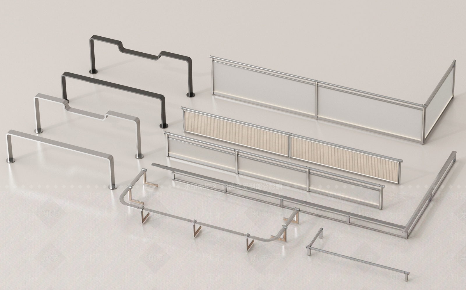 现代栏杆3D模型下载【ID:1199984247】