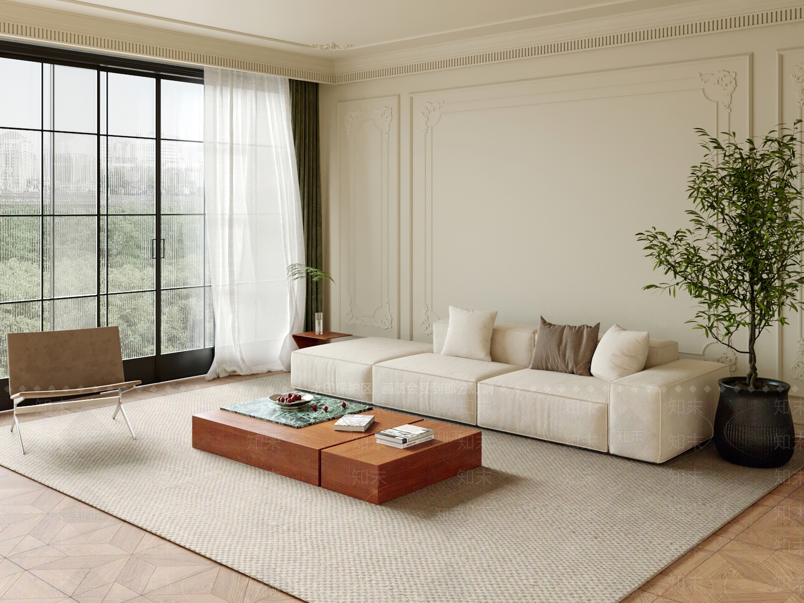 现代中古家居客厅3D模型下载【ID:1199985642】