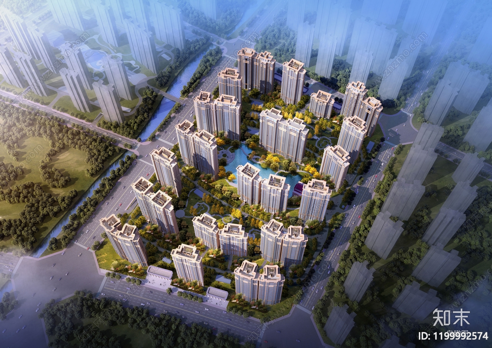欧式小区建筑下载【ID:1199992574】
