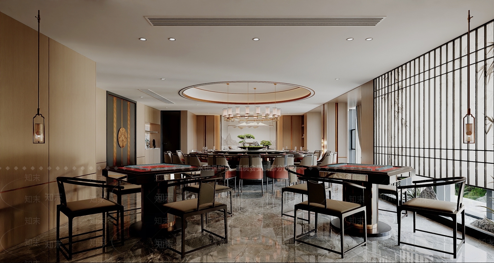 新中式中餐厅3D模型下载【ID:1199994108】