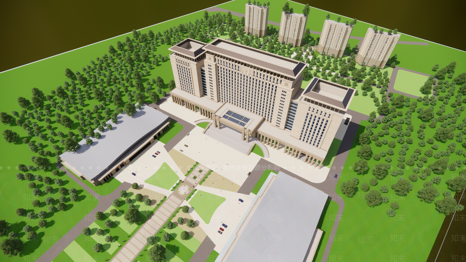 欧式简欧政府办公楼SU模型下载【ID:1199994546】