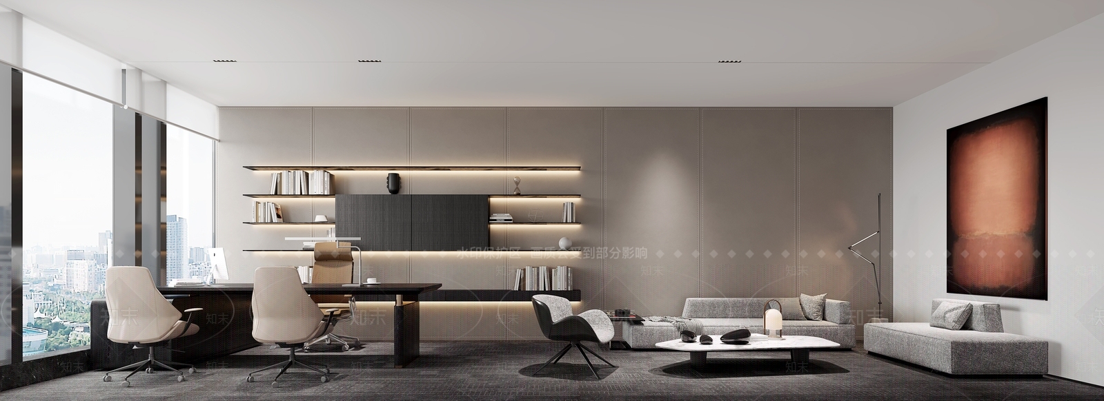 现代董事长办公室3D模型下载【ID:1199994938】