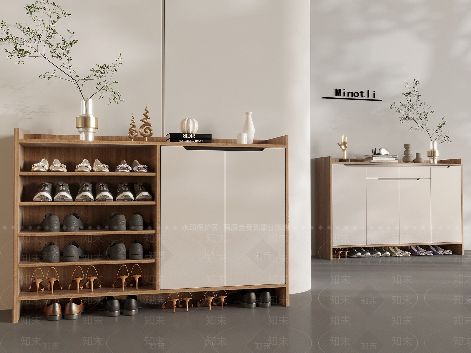北欧鞋柜3D模型下载【ID:1199995113】