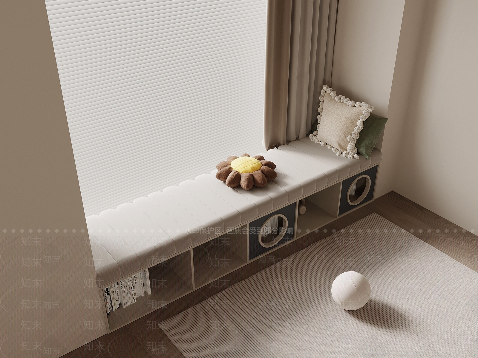 现代飘窗3D模型下载【ID:1199995423】