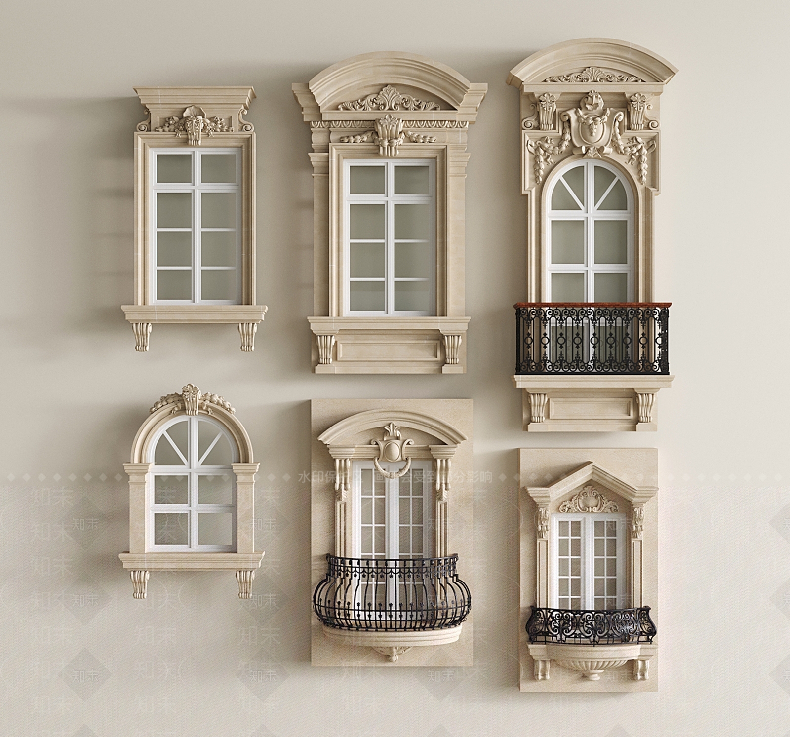 欧式平开窗3D模型下载【ID:1199996053】