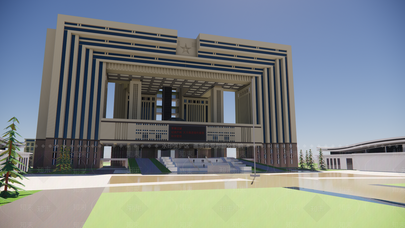 欧式简欧政府办公楼SU模型下载【ID:1199996550】