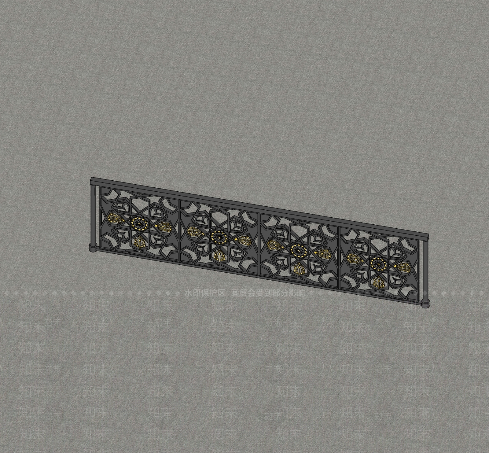 现代围栏护栏SU模型下载【ID:1199996814】