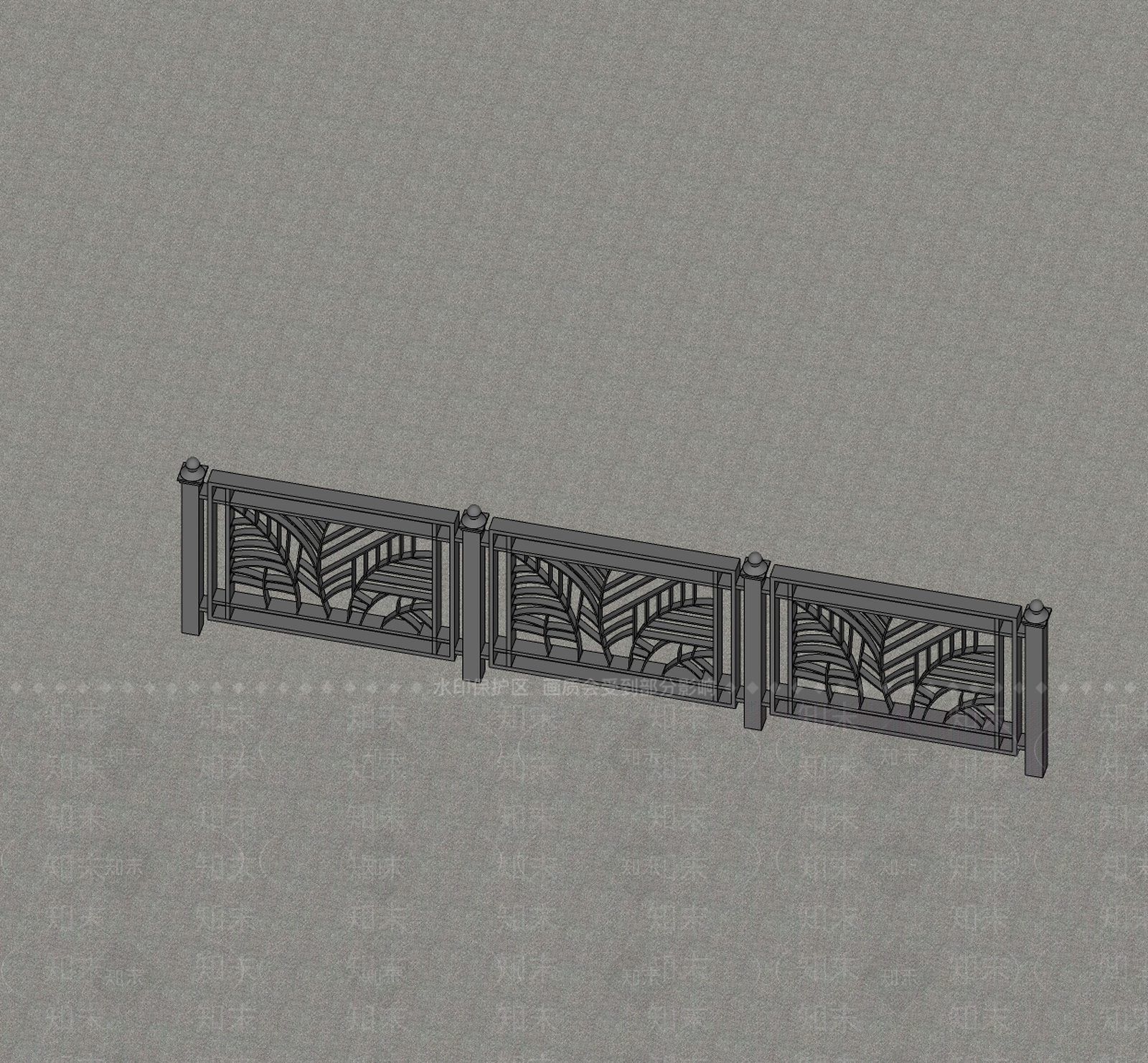 现代围栏护栏SU模型下载【ID:1199997657】