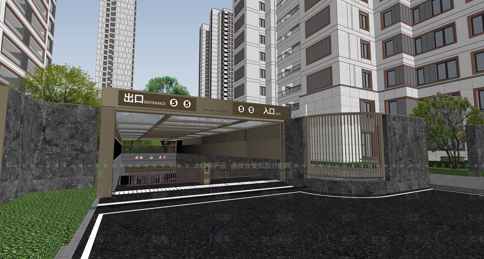 现代新中式高层住宅SU模型下载【ID:1199999756】