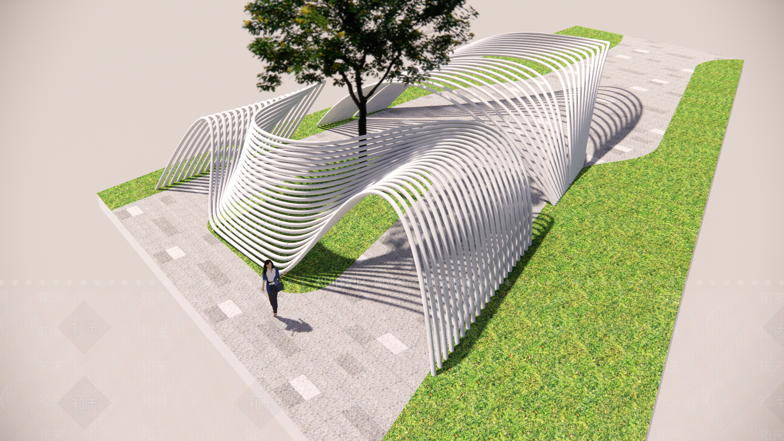 现代轻奢口袋公园SU模型下载【ID:1200000261】