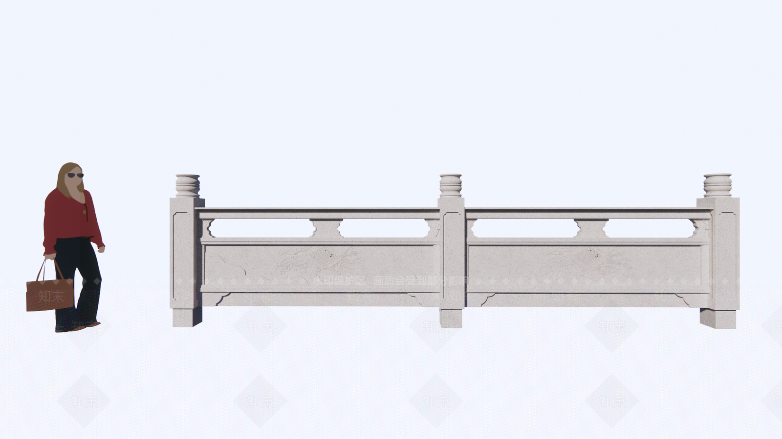 中式栏杆扶手SU模型下载【ID:1200001986】