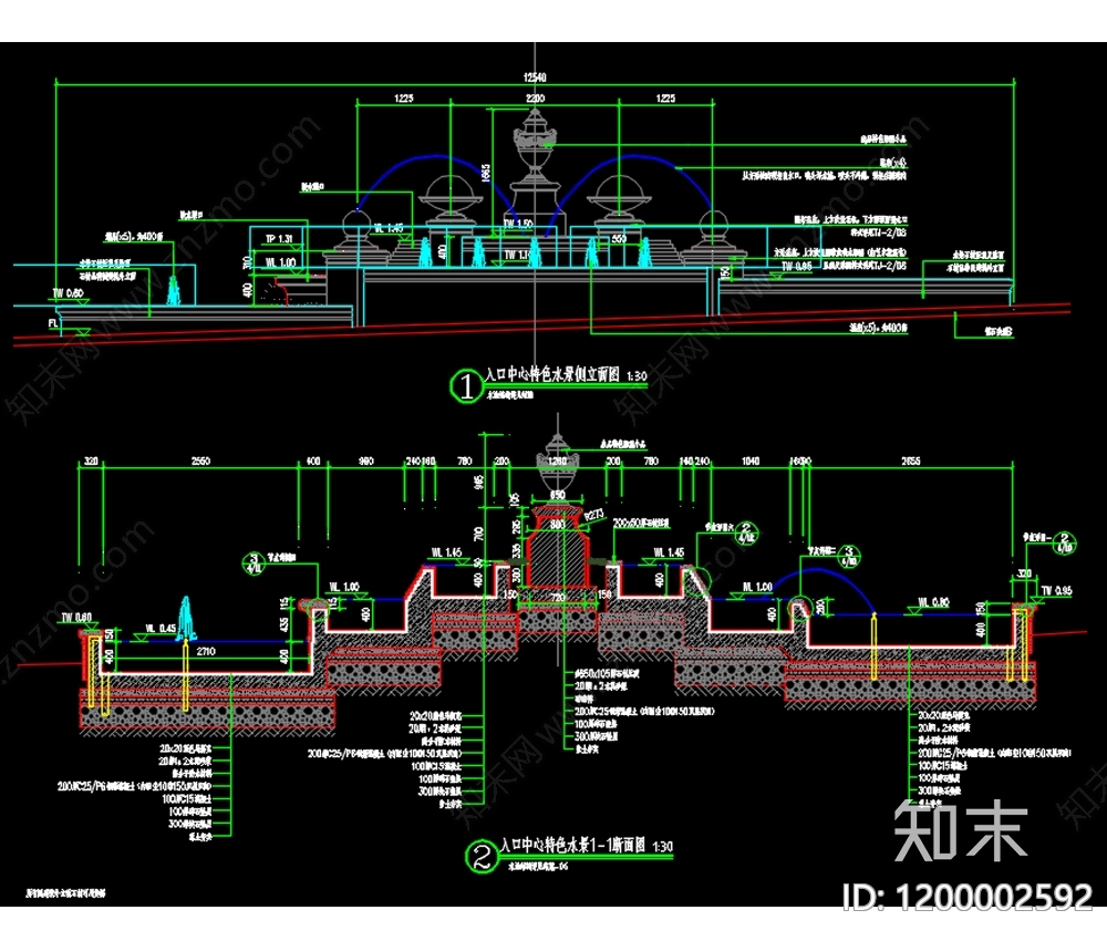 欧式法式水井图库cad施工图下载【ID:1200002592】