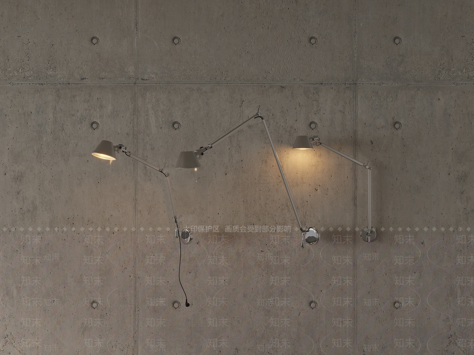 现代复古金属壁灯3D模型下载【ID:1200003345】