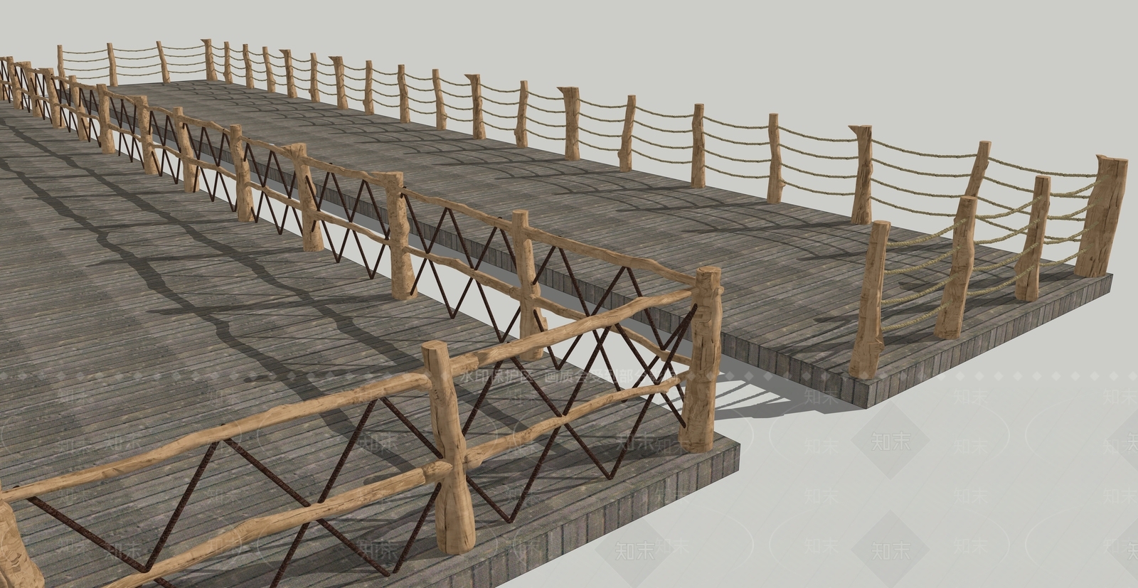 原木其他围挡围栏SU模型下载【ID:1200006513】