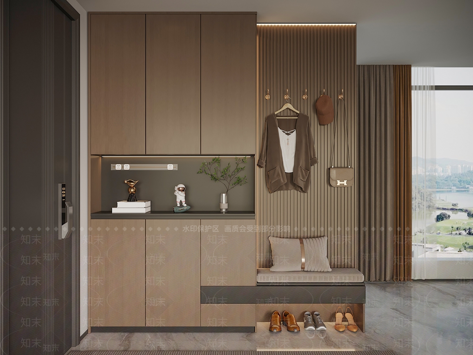 现代简约鞋柜SU模型下载【ID:1200007516】