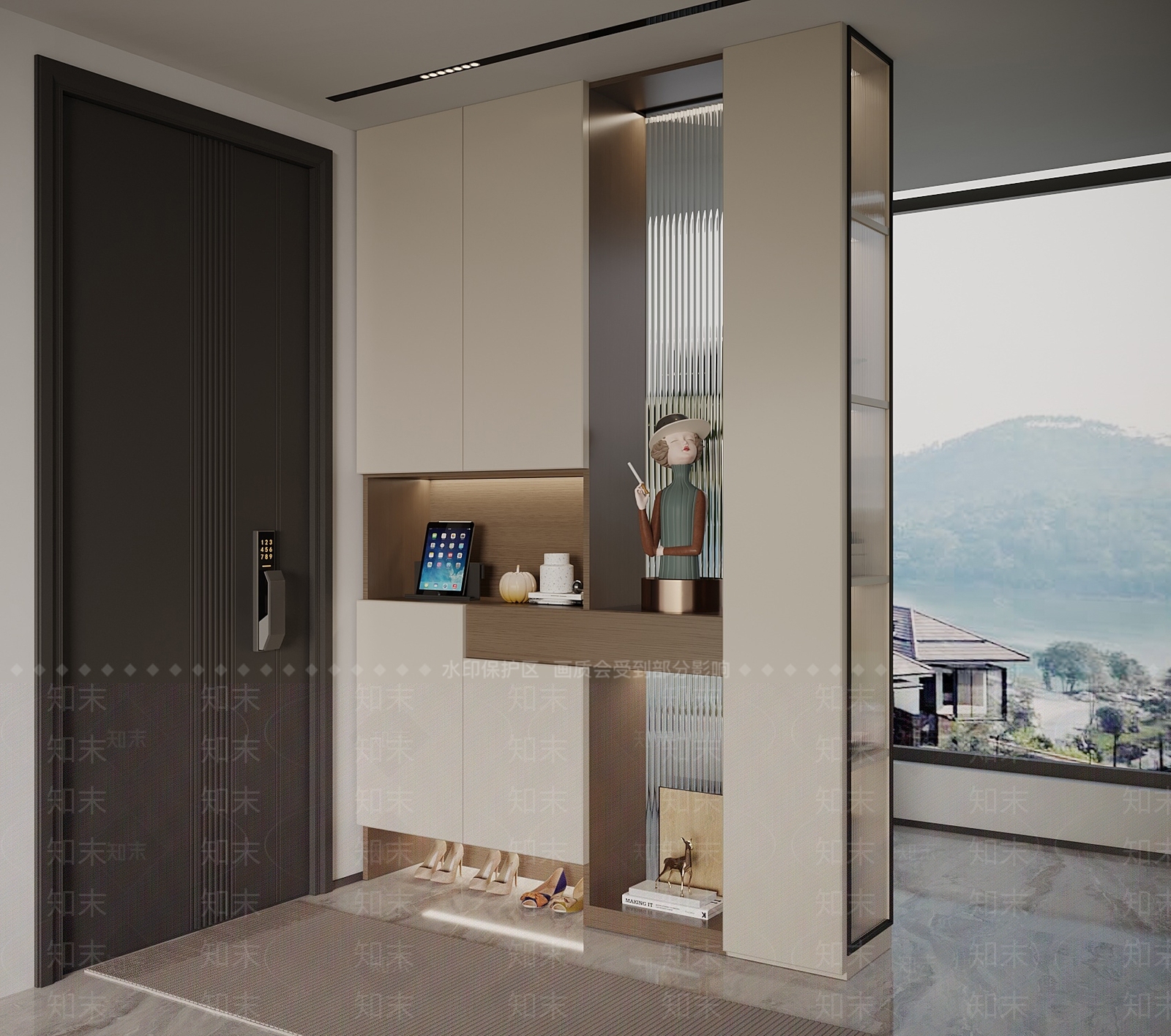 现代简约鞋柜SU模型下载【ID:1200007815】