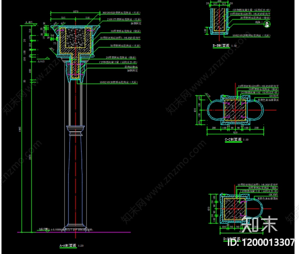 法式欧式亭子图库cad施工图下载【ID:1200013307】