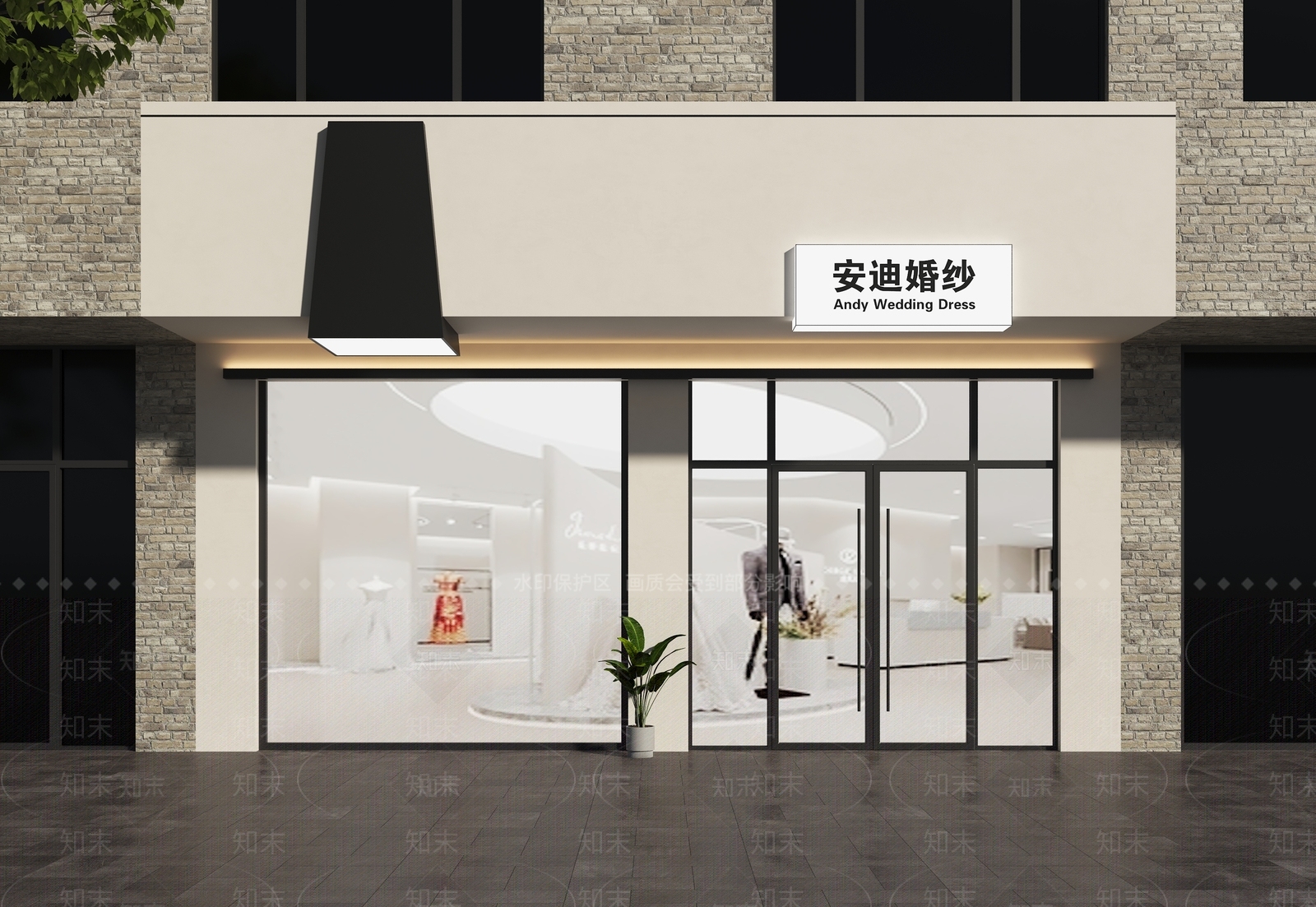 现代极简门头SU模型下载【ID:1200020874】