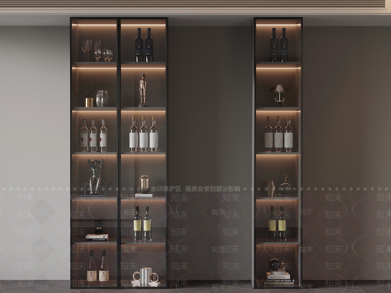 现代酒柜3D模型下载【ID:1200023633】