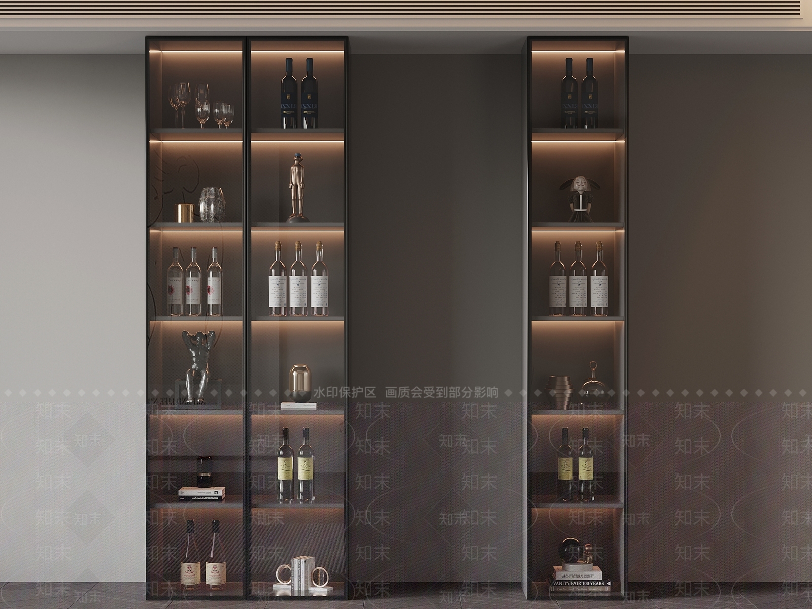 现代酒柜SU模型下载【ID:1200023768】