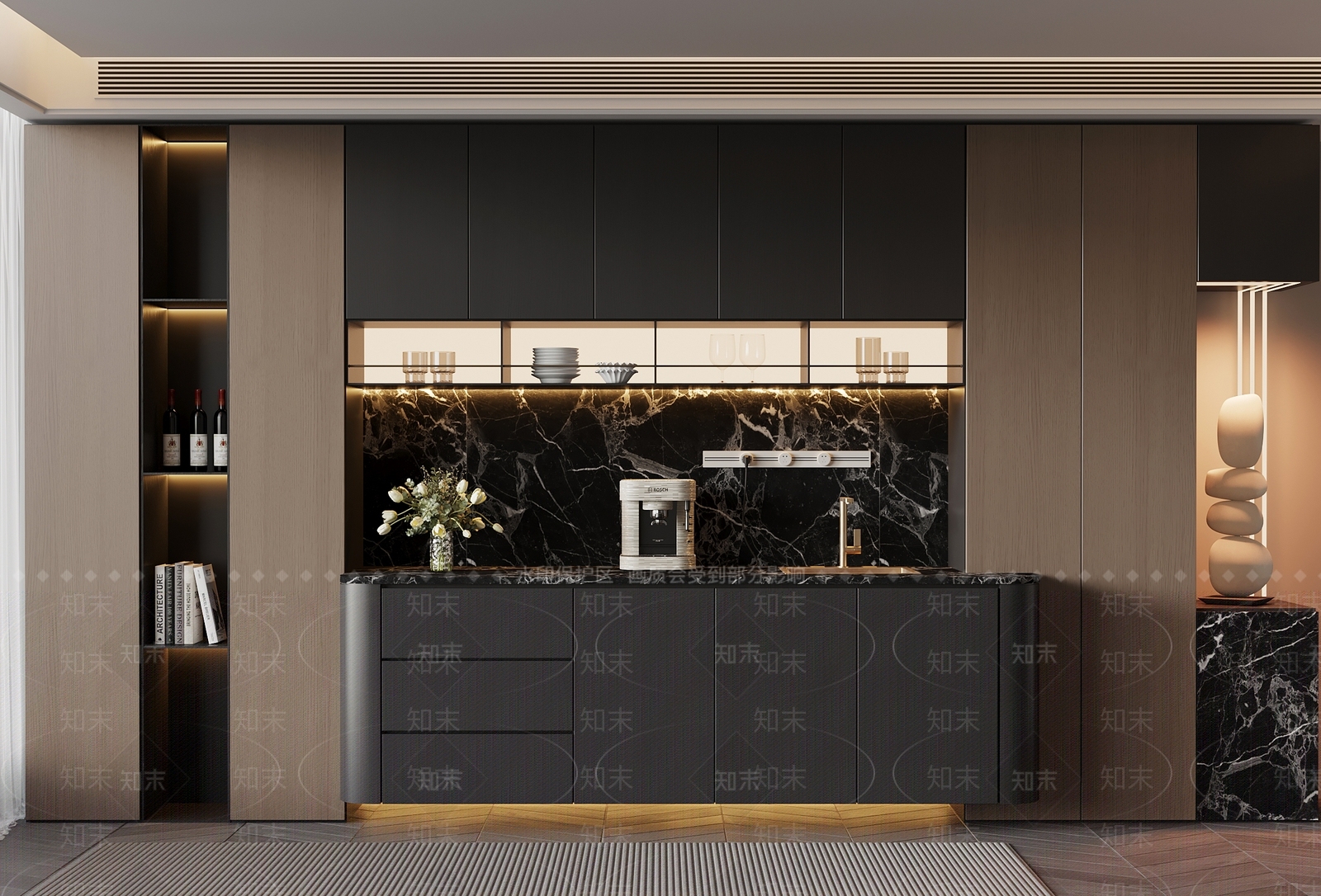 现代意式酒柜3D模型下载【ID:1200024096】