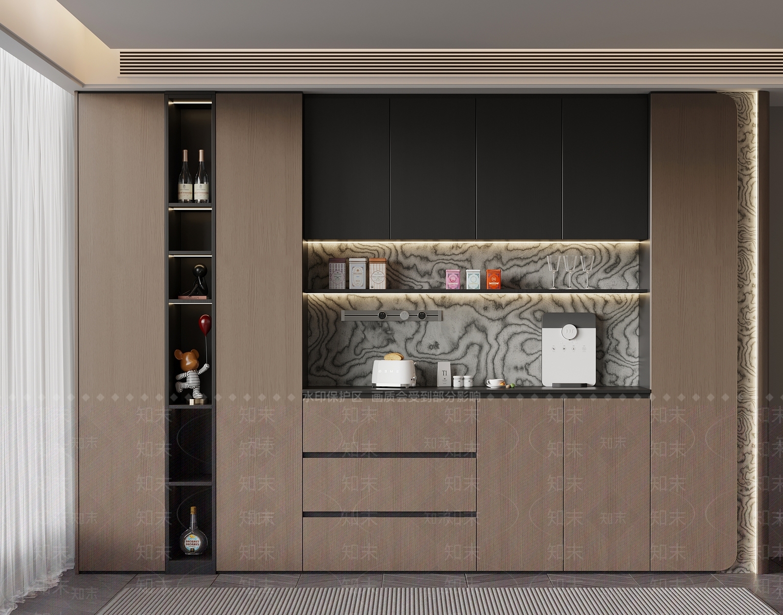 现代意式酒柜SU模型下载【ID:1200024569】