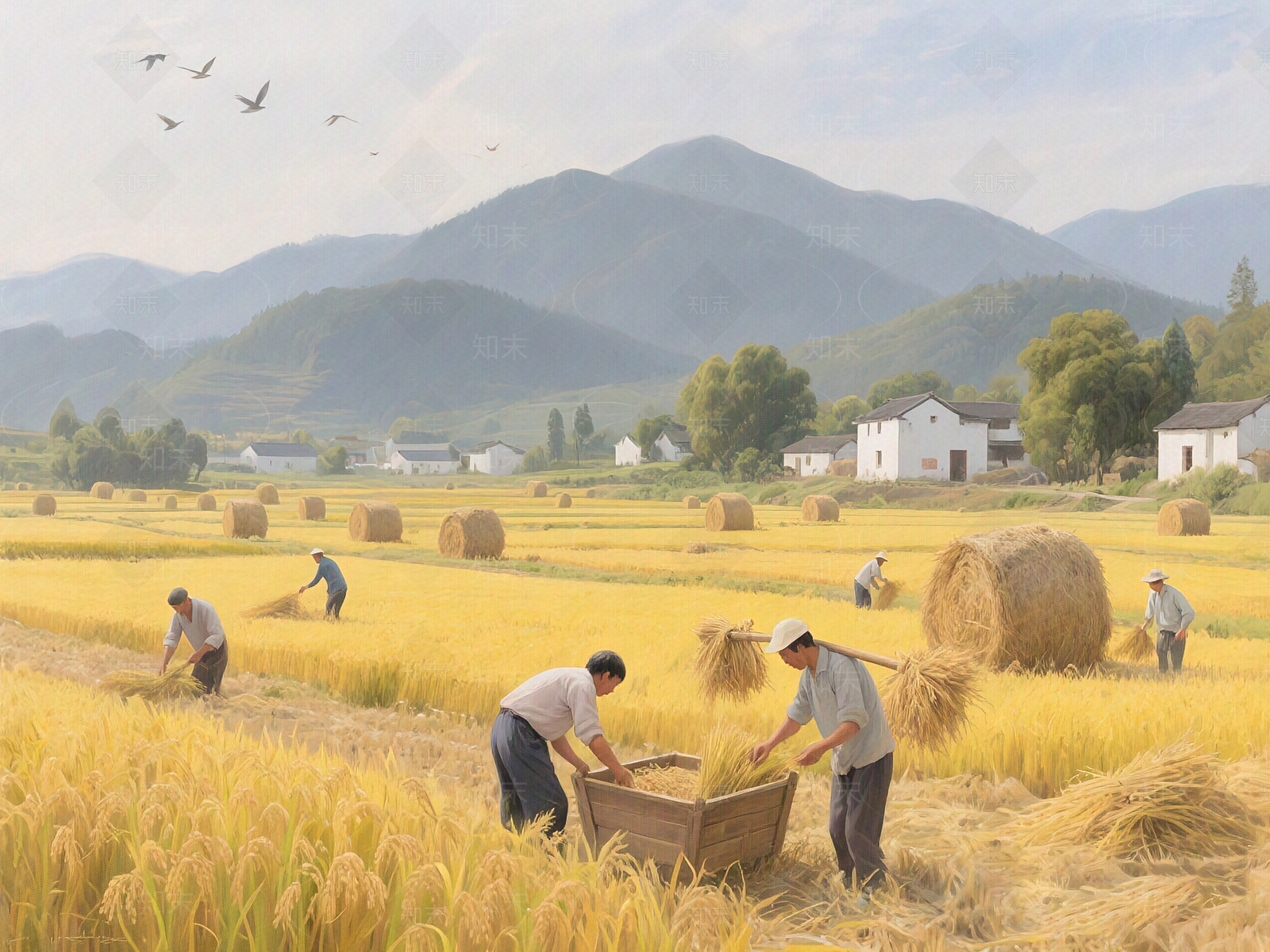 现代中式油画贴图下载【ID:1200025416】