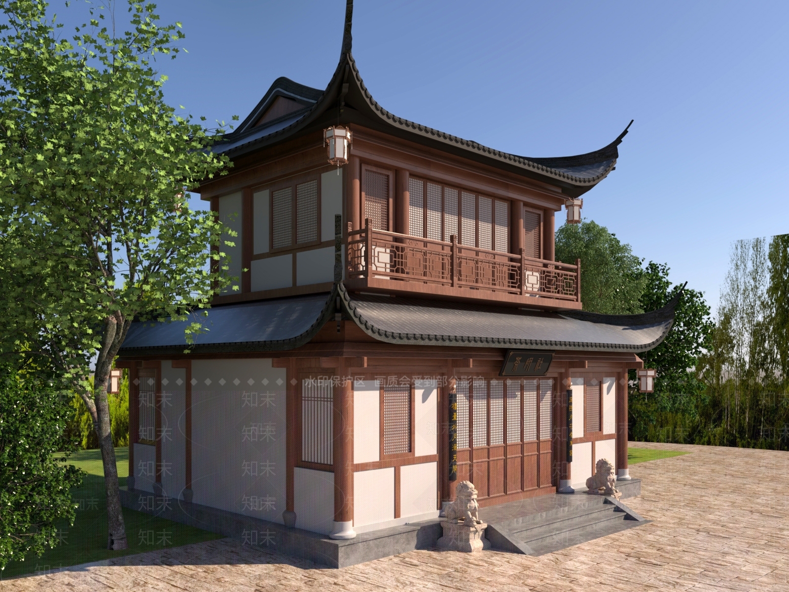 中古复古古建3D模型下载【ID:1200025856】