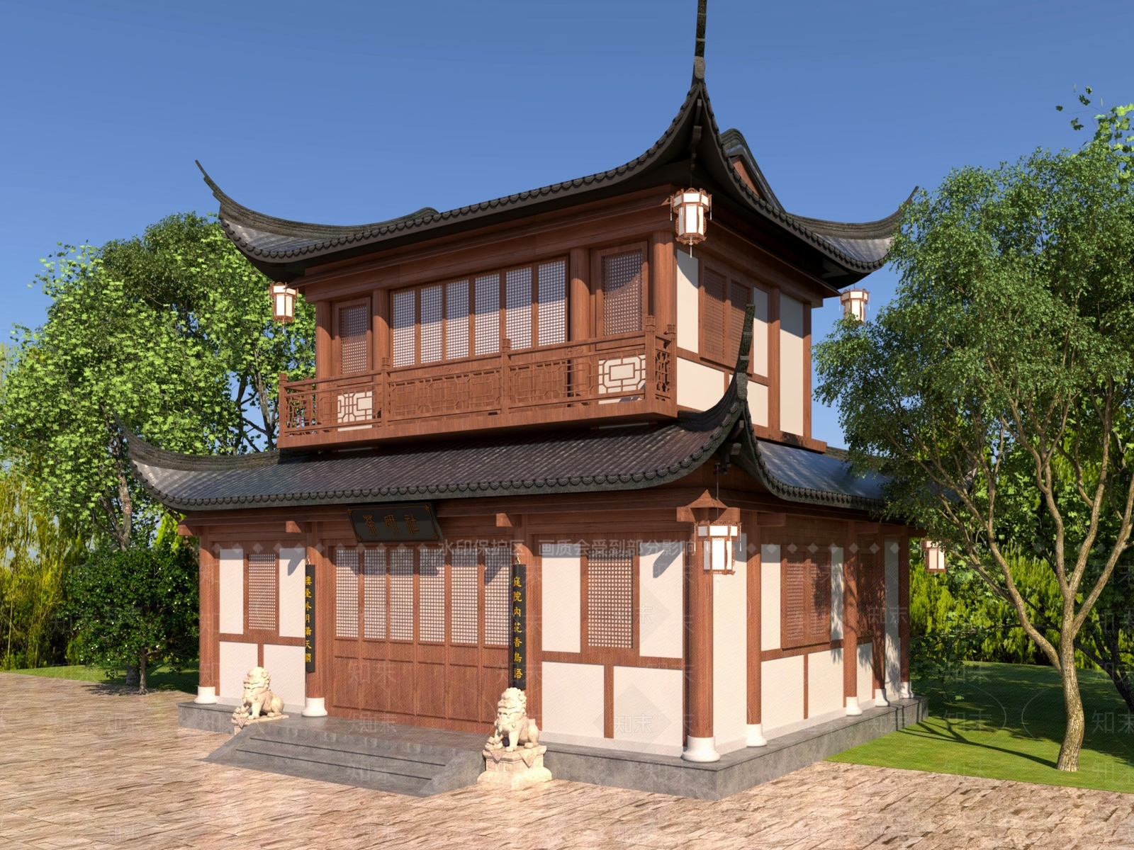中古复古古建3D模型下载【ID:1200025856】
