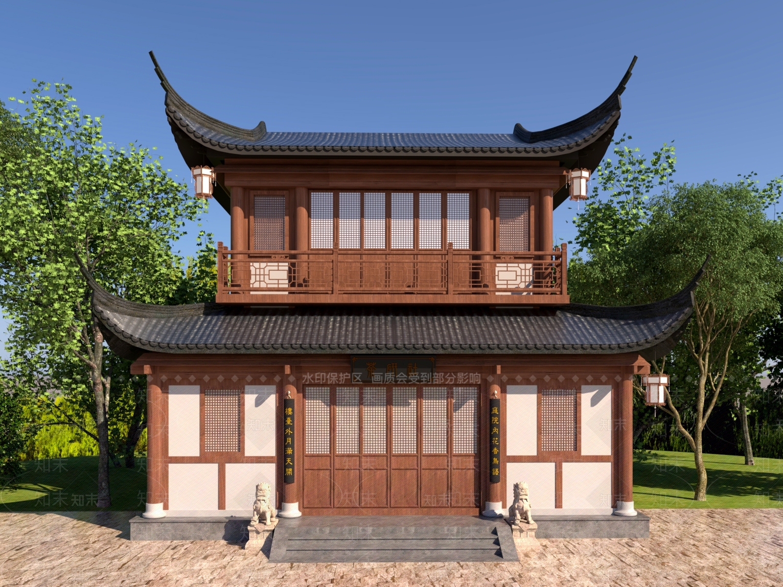 中古复古古建3D模型下载【ID:1200025856】