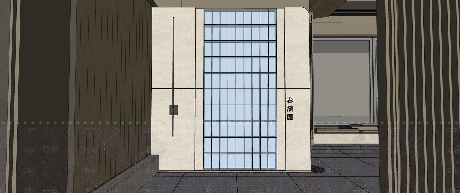现代极简景墙SU模型下载【ID:1200026807】