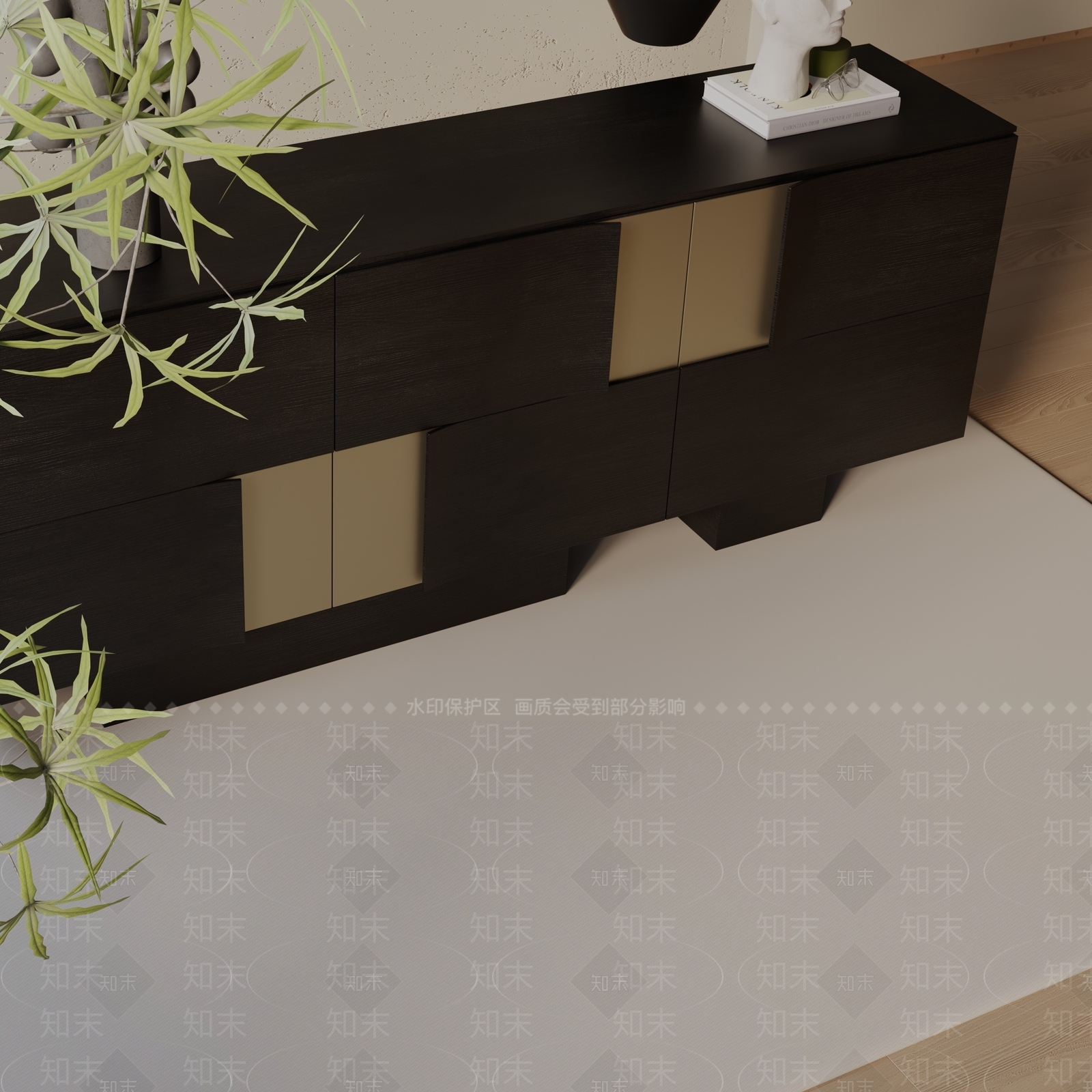 现代玄关柜3D模型下载【ID:1200027524】